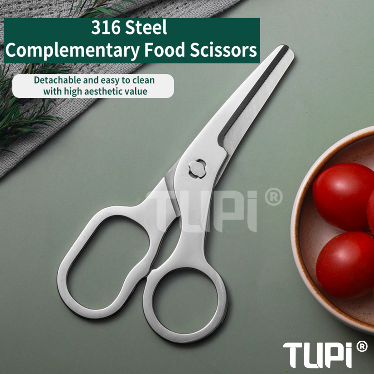 Baby Food Scissors - TUPI Detachable Blades Baby Food Scissors