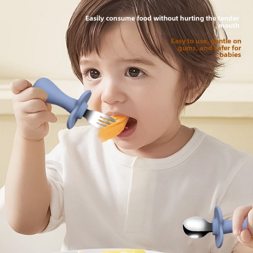 Baby Food Knife Set - Silicone Knife and Fork Set Baby