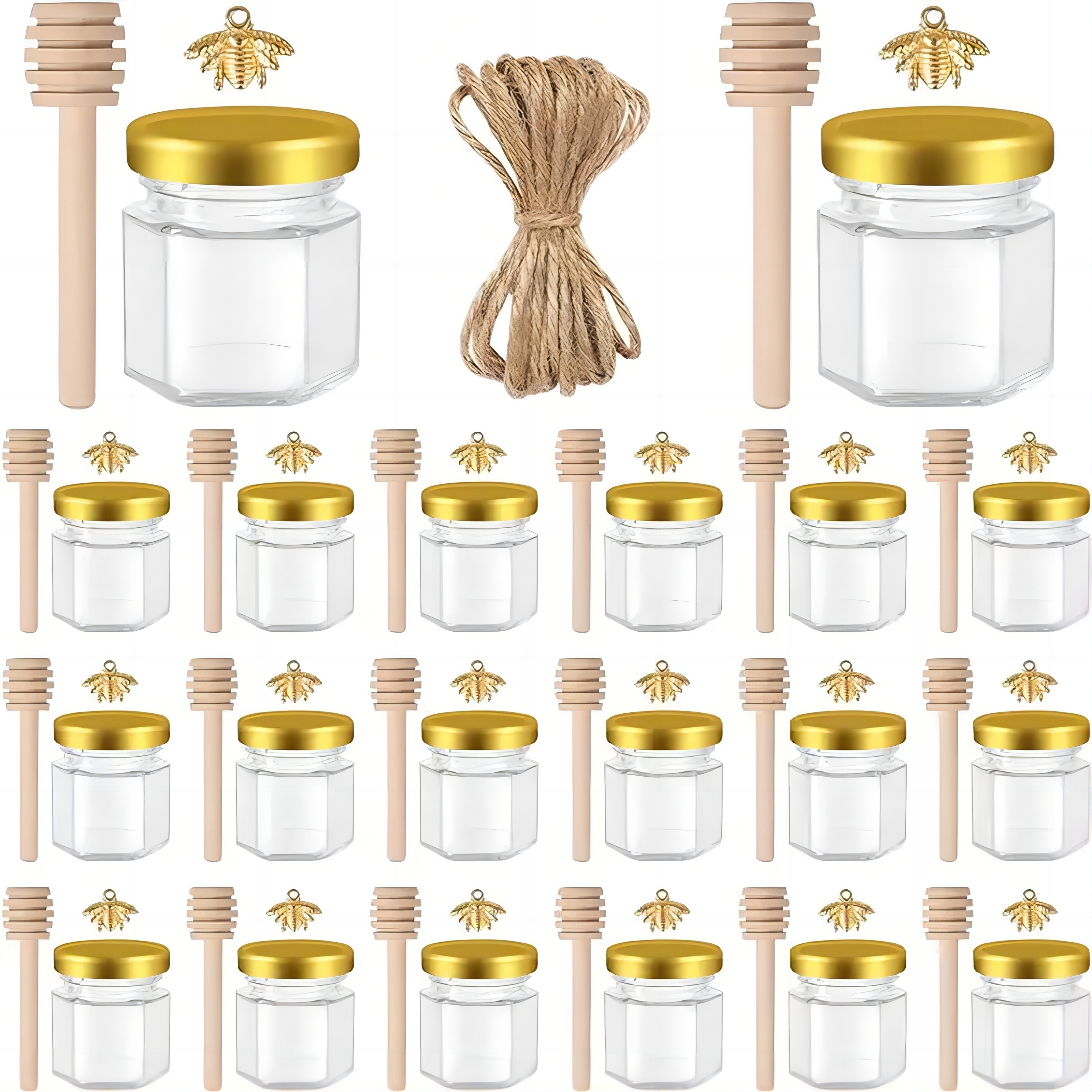 Baby Food Glass Jar - 1.5 Oz Hexagon Mini Glass Honey