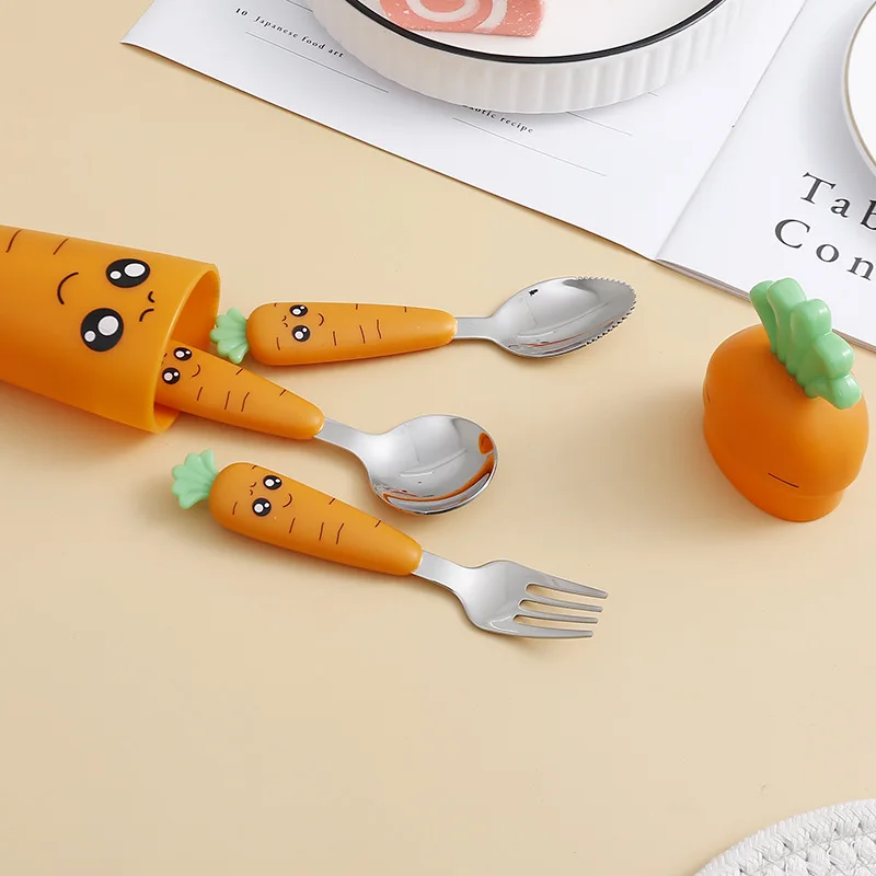 Baby Food Knife Set - New Carrots Set Children Kids Dinnerware