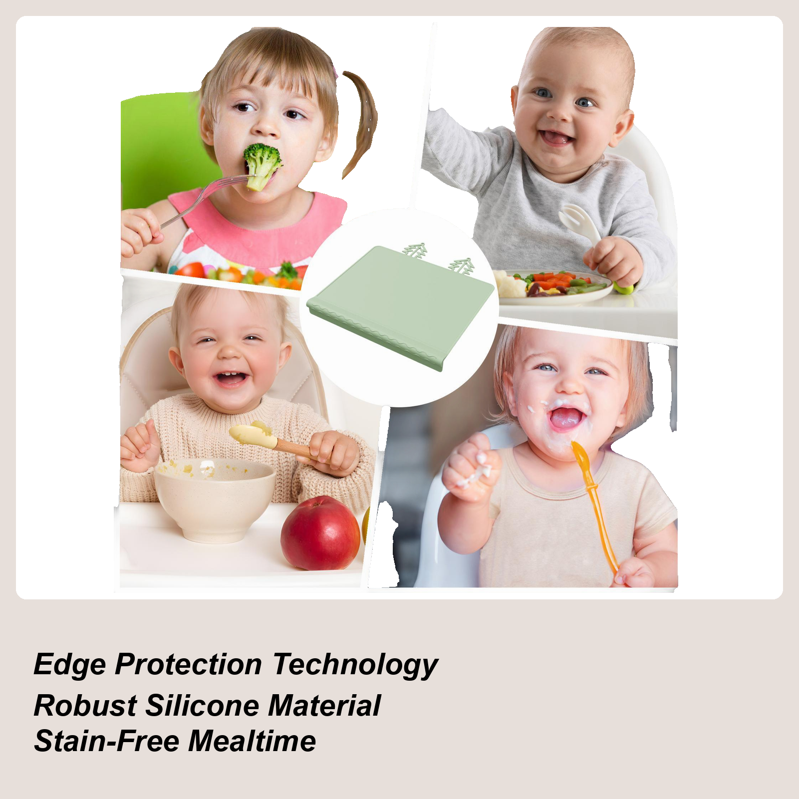 Baby Food In Restaurant - Baby Restaurant Placemat Washable Non-Slip Mat