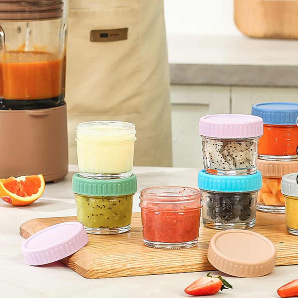 Baby Food Glass Jar - 6pcs Multipurpose Glass Baby Food Jar