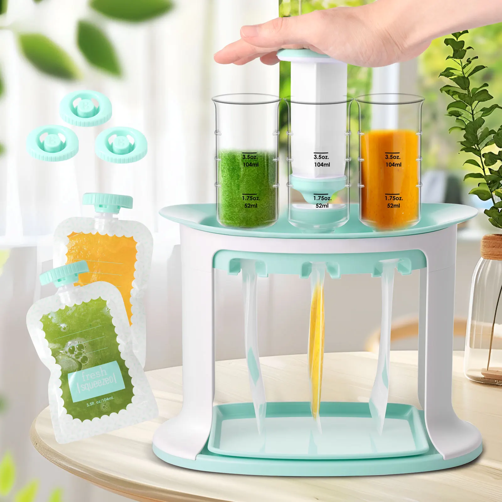 Squeeze Station for Baby Reusa - đánh giá và giá Baby Food Reusable Pouches