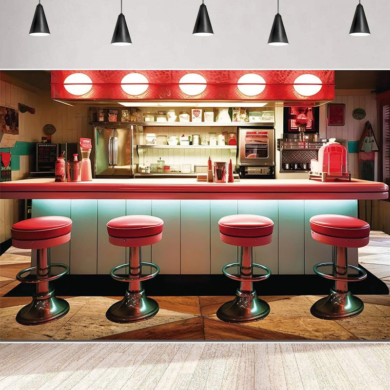 Photography Backdrop 50s Diner - đánh giá và giá Baby Food In Restaurant