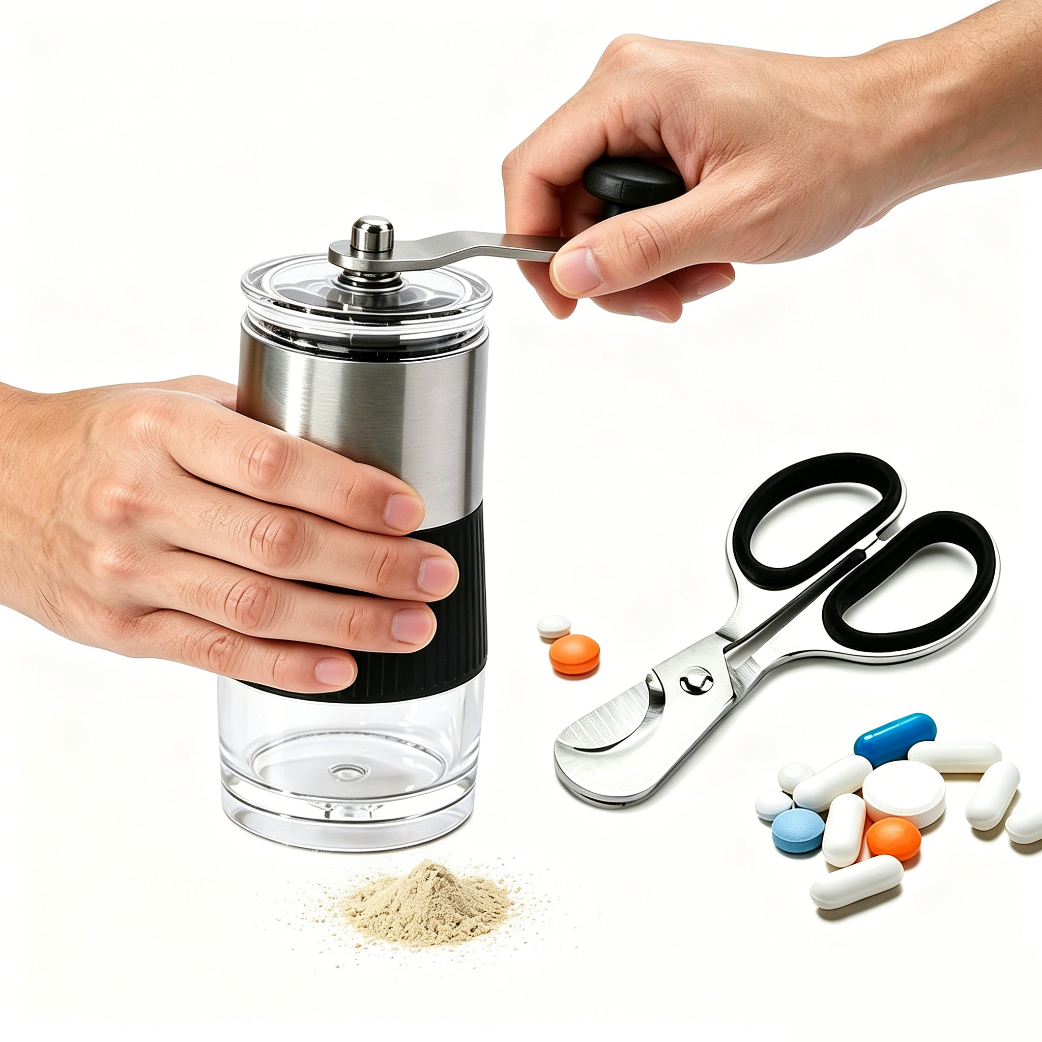 Pill Crusher with Pill Cutter  - đánh giá và giá Baby Food Scissors