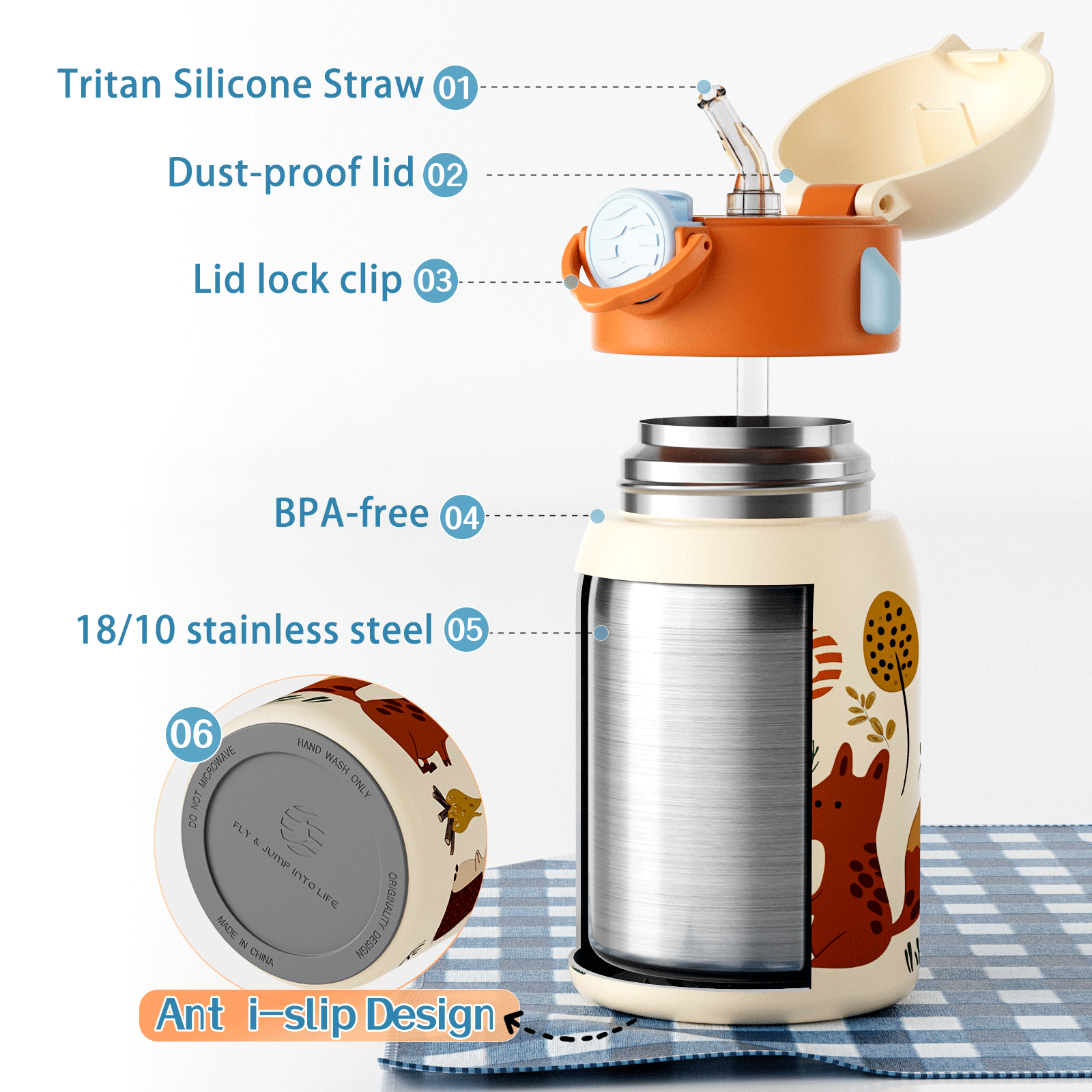 Fjbottle 400ml Kids Water Bott - đánh giá và giá Baby Food Thermos