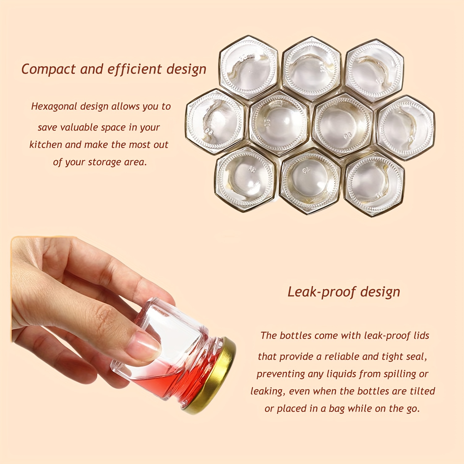 1.5 Oz Hexagon Mini Glass Hone - đánh giá và giá Baby Food Glass Jar