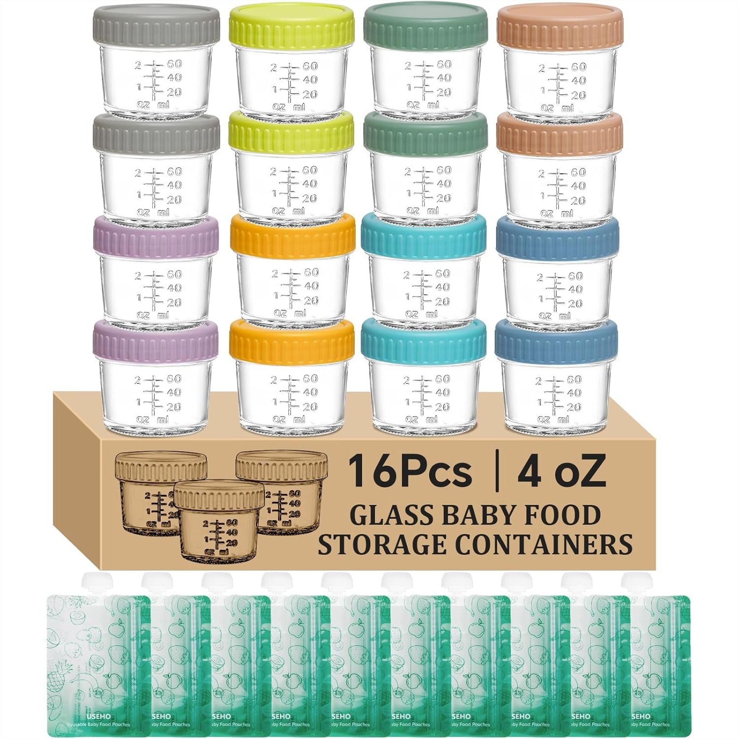 Glass Baby Food Storage Contai - đánh giá và giá Baby Food Reusable Pouches