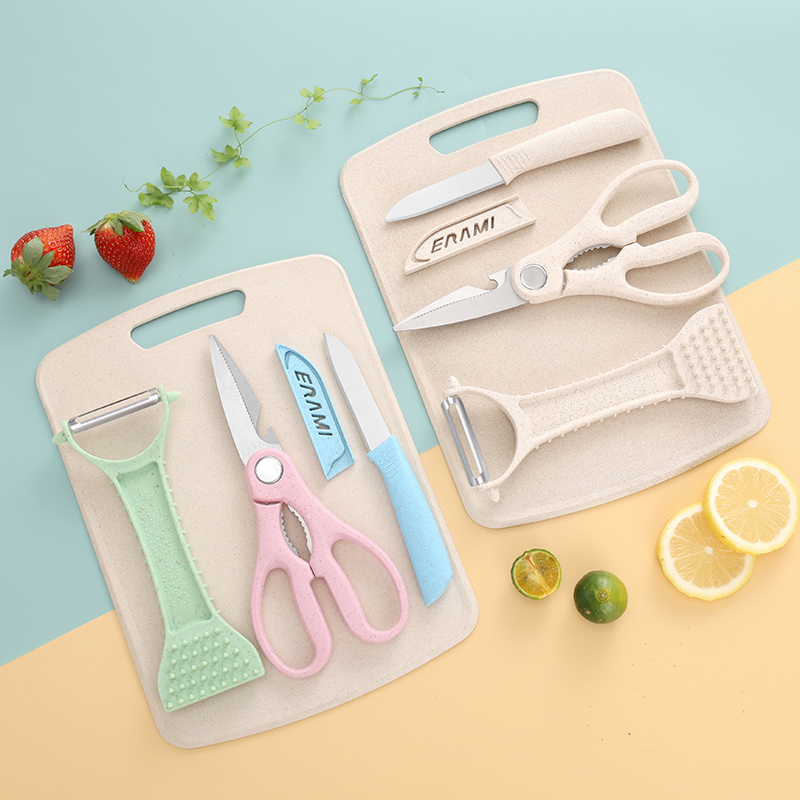 Wheat straw cutting board four - đánh giá và giá Baby Food Knife Set