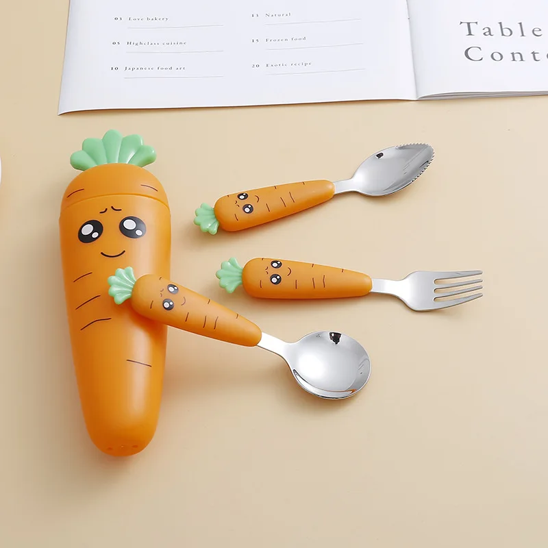 New Carrots Set Children Kids  - đánh giá và giá Baby Food Knife Set