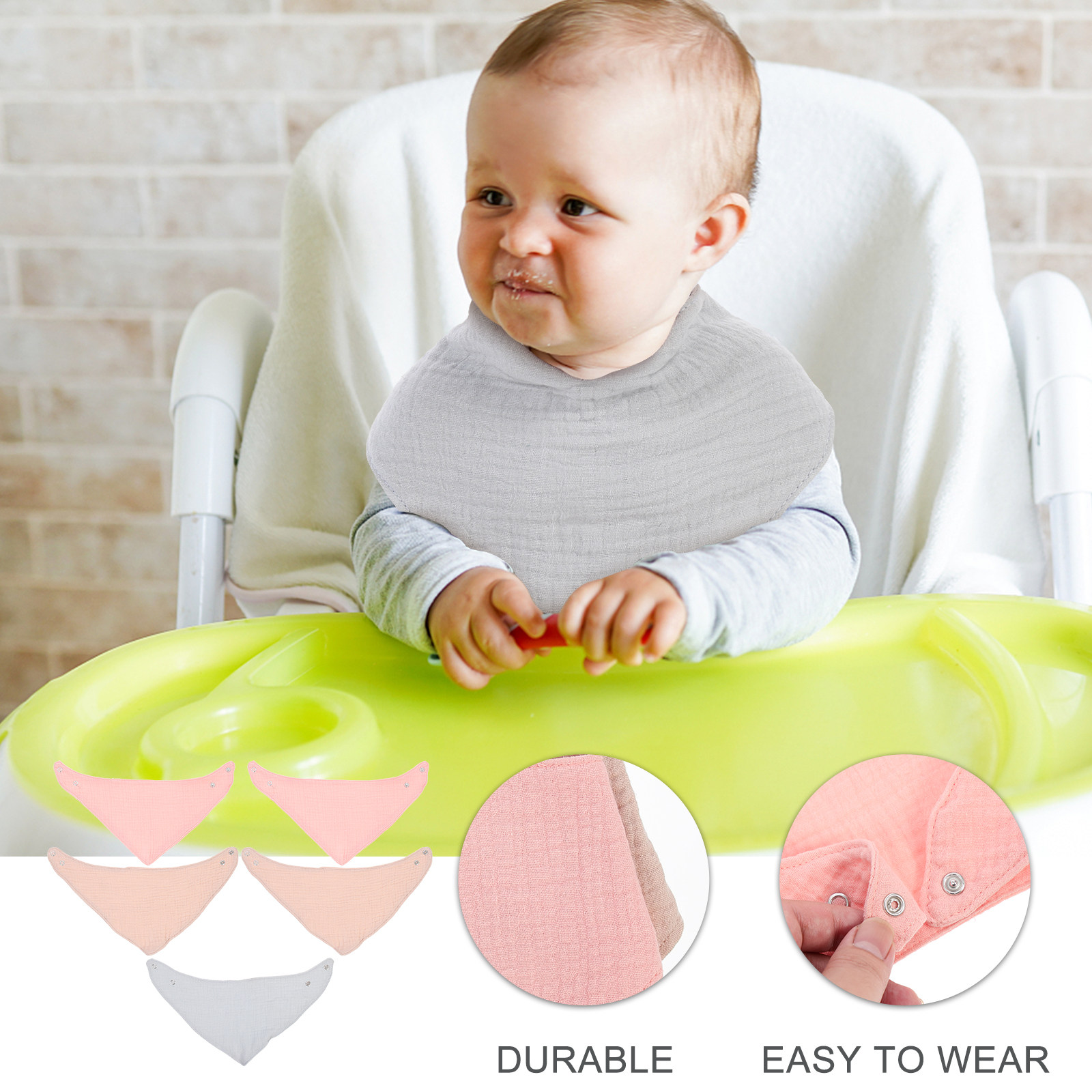 5Pcs Baby Bandana Bibs Food-Gr - đánh giá và giá Baby Food Newborn