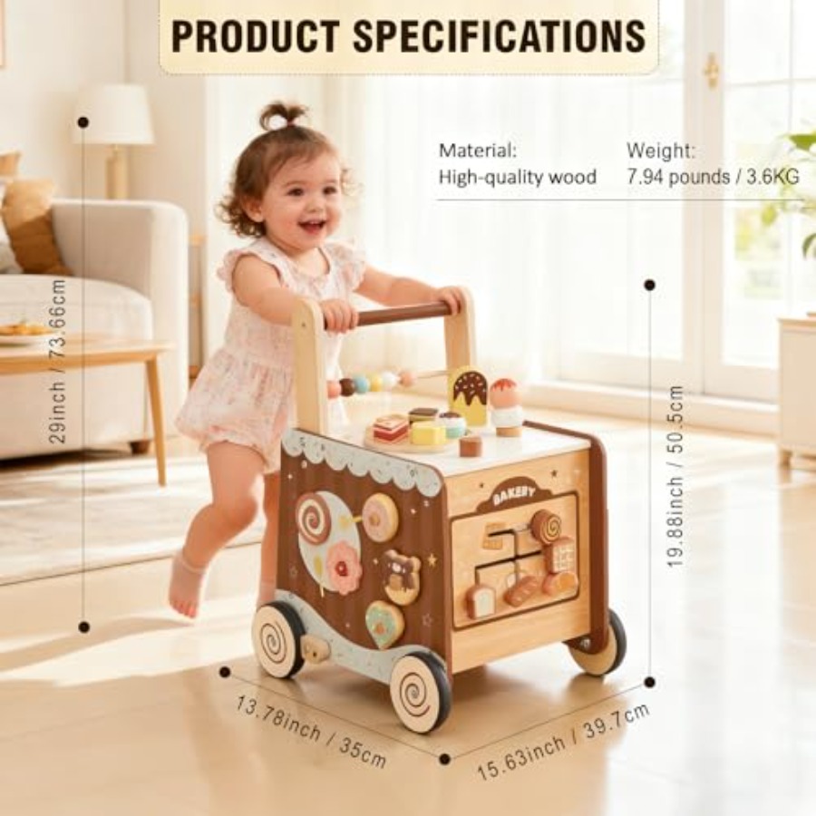 Montessori wooden baby walker  - đánh giá và giá Baby 1 Year Food