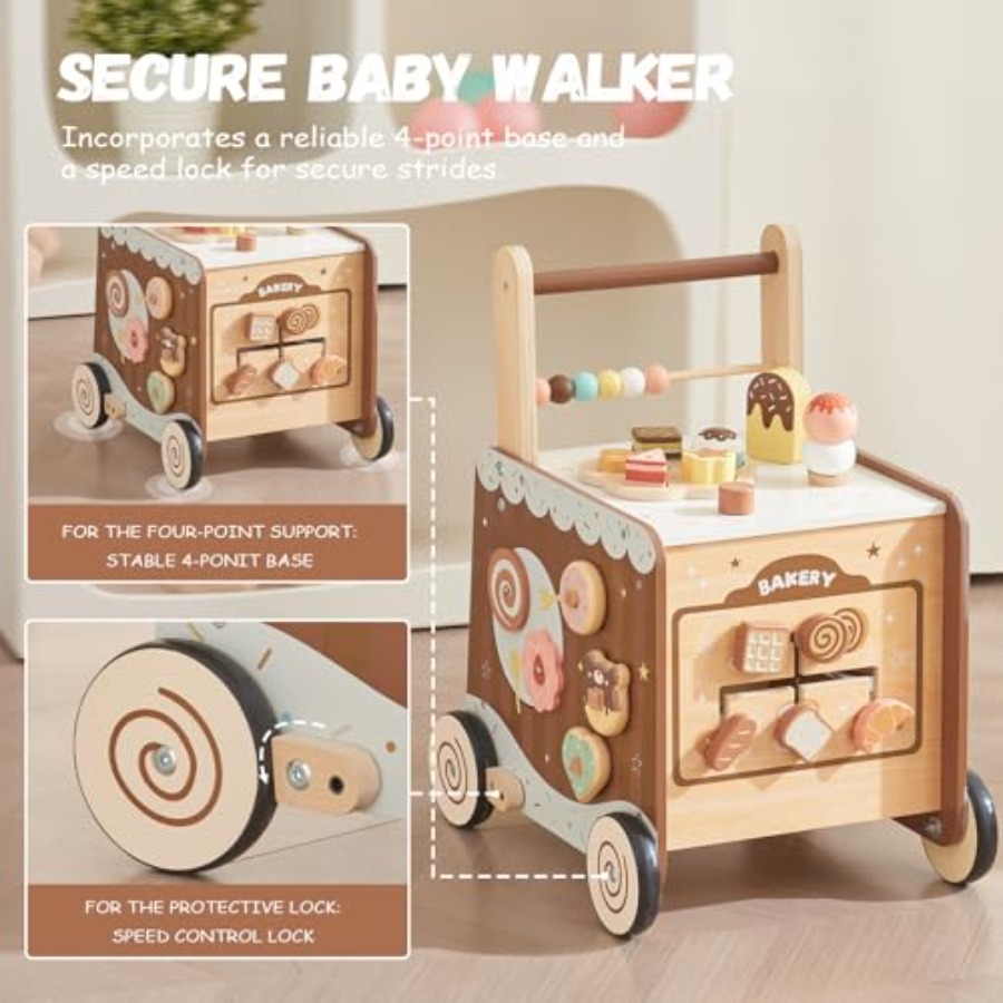 Montessori wooden baby walker  - đánh giá và giá Baby 1 Year Food