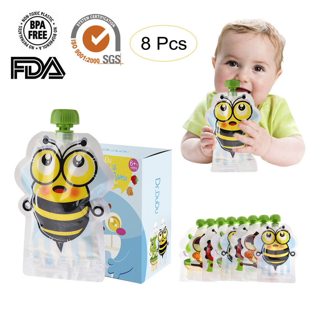 8pcs 150ml Baby Food Storage P - đánh giá và giá Baby Food Reusable Pouches